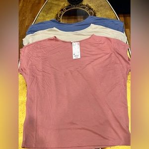 THREE new Uniqlo drape dolman sleeve t-shirts